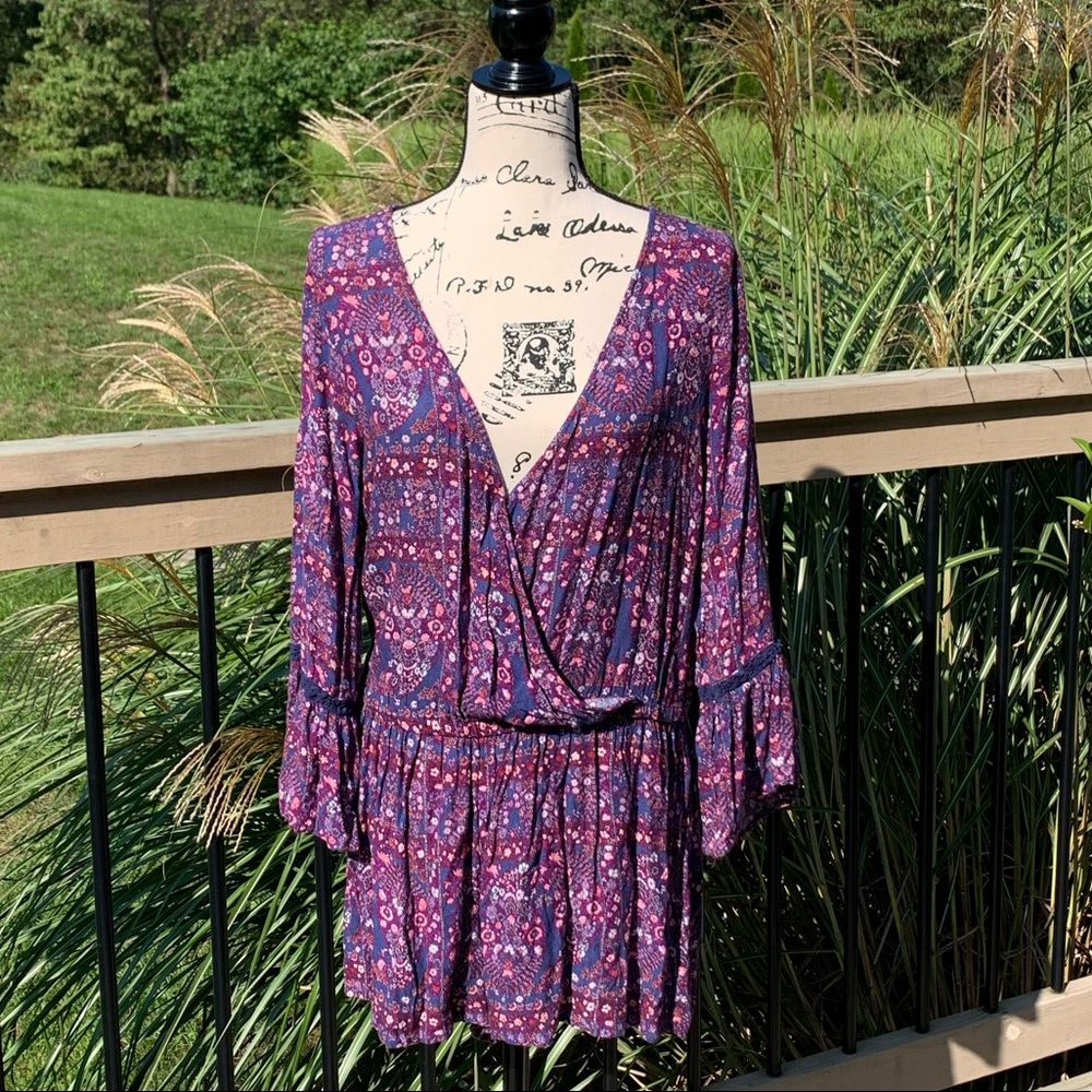 AEO Medium Long Sleeve Boho Romper
